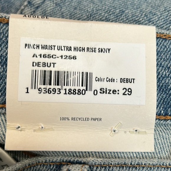 AGOLDE Pinch Waist Skinny in Debut NWT - Picture 4 of 8